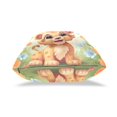 thumbnail image 4 of Cute Little Lion Flowers Leaves Throw Pillow Covers Pillowcases 16 x 16 Inch Home Decor 2 Packs for Bedroom Sofa, 4 of 6