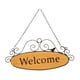 thumbnail image 4 of Letrero de bienvenida para puerta de entrada con cadena colgante, placa de madera decorativa Marco negro, 4 of 9