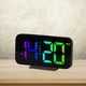 thumbnail image 5 of Reloj despertador Digital Reloj de escritorio luz ajustable de 5 niveles pantalla RGB 12/24H luz ambiental colorida para sala de estar mesita de noche Negro mayimx Reloj despertador digital, 5 of 9