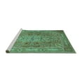 thumbnail image 2 of Ahgly Company Machine Washable Indoor Round Persian Turquoise Blue Traditional Area Rugs, 6' Round, 2 of 4