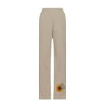 thumbnail image 4 of Women's Loose Fit Summer Trousers Casual Soft Lightweight Cotton Linen Pants Vintage Beach Pants for Holiday Resort, 4 of 4