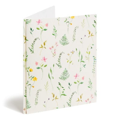 2 Pocket Fashion Plastic Folder Pressed Botanicals Cream, School Supplies