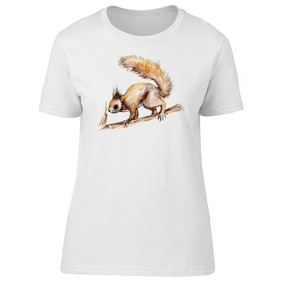 Squirrel On Tree Branch T-Shirt Women -Image by Shutterstock, Female Medium