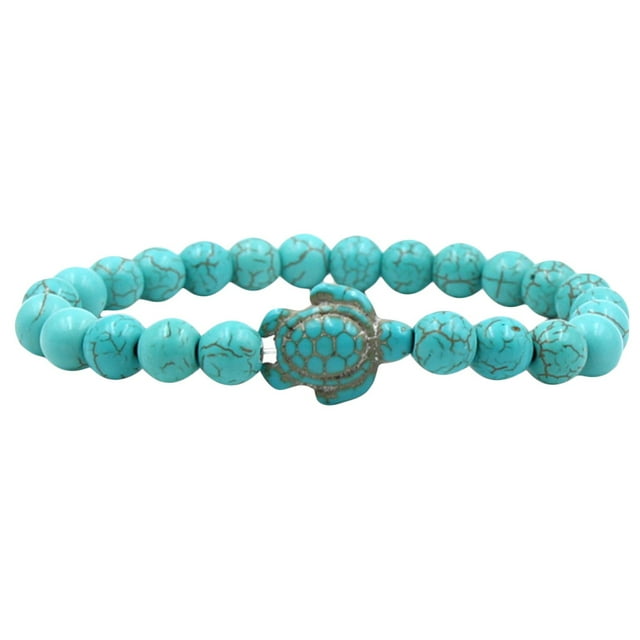 Bohemian Style Jewelry Turtle Turquoise Pendant Bracelet Beaded Bangle