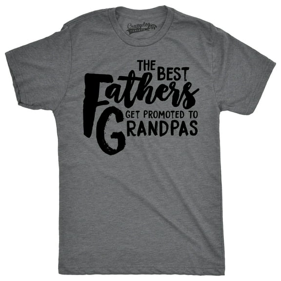 Mens Best Fathers Get Promoted to Grandpas Funny Family Relationship T shirt Graphic Tees