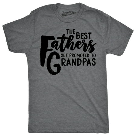 Mens Best Fathers Get Promoted To Grandpas Funny Family Relationship T (Best Place To Get T Shirts Printed)