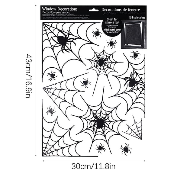 Static Water Halloween Spider Web Window Decal for Horror Glass Sticker Decor