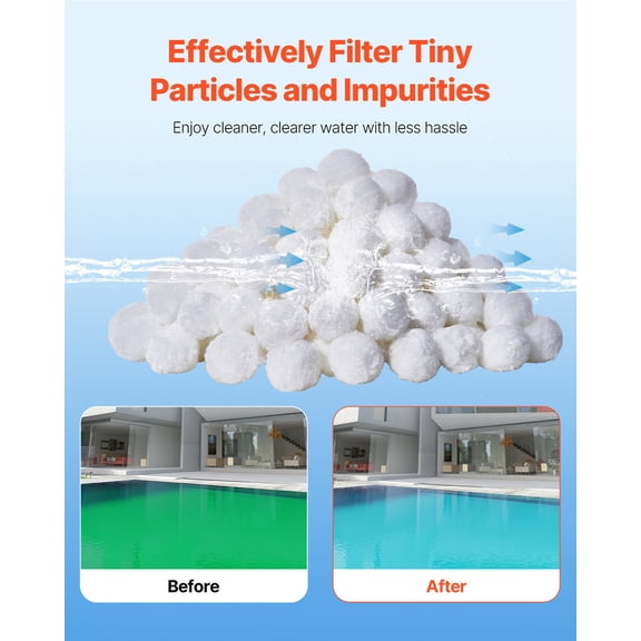 (Weiyi-EC)-- Pool Filter Balls For Sand Filter Pump 1.5 Lbs Reusable For Swimming Pool **--（ 6';lkhj）