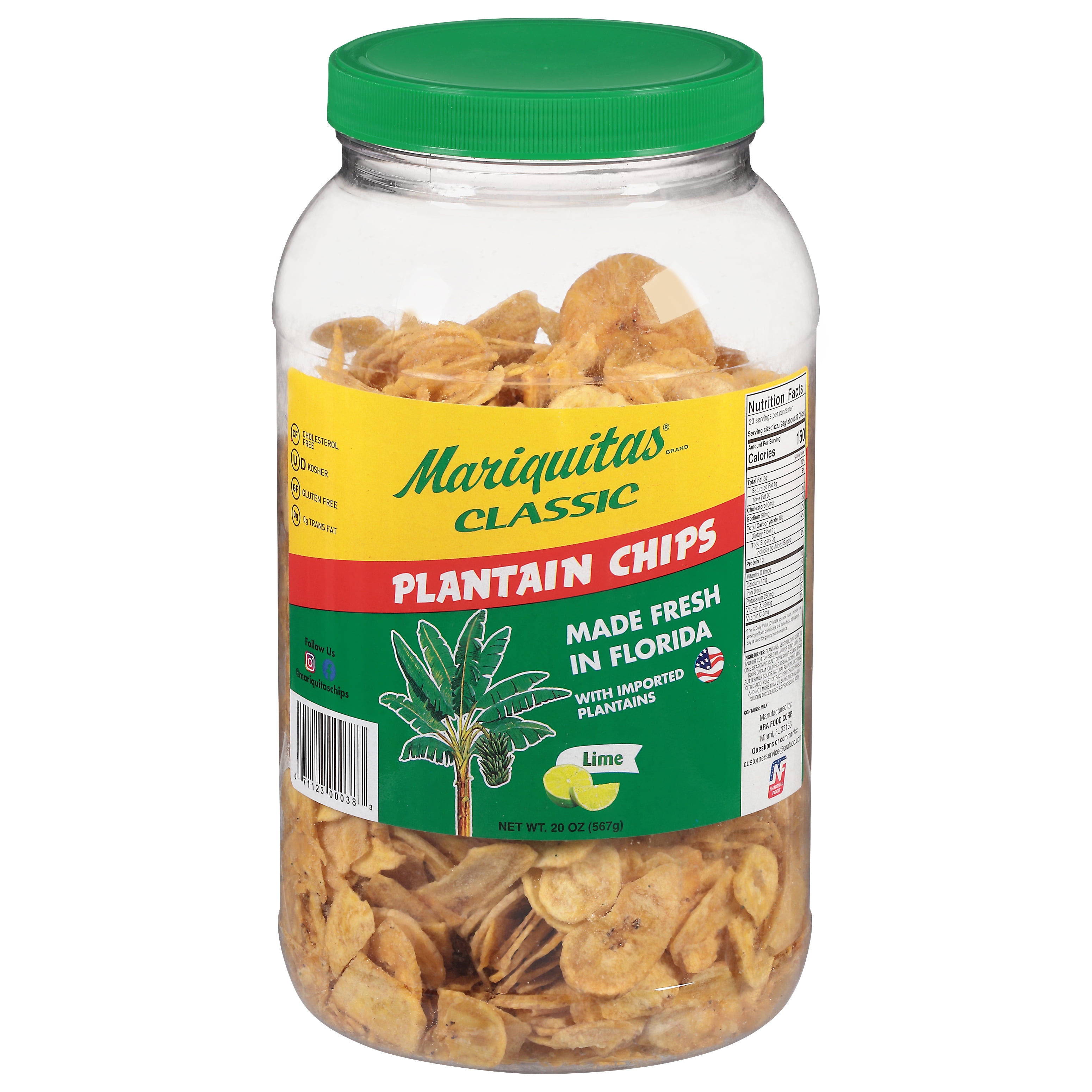Mariquitas Plantain Lime Barrels 20 oz - Walmart.com