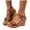 Brown, variant on Women's Cork Wedges Sandals Lightweight Open Toe Summer Dress Shoes Double Buckle Strap Non Slip Platform Mules White Size 9.5