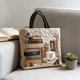thumbnail image 5 of Uuiauoio Canvas Tote Bag Large Capacity Shoulder Bag for Women Fashion Printed Beach Shopping Work Travel Daily Use Gift Idea, 5 of 6