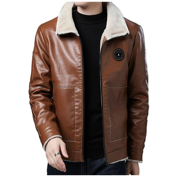Pisexur Leather Vest Men Men's Fashion Men's Leather Motorcycle Jackets Casual Tops Coats Plus Size Motorcycle Jacket