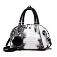 thumbnail image 2 of Bolso de mano de estilo europeo/americano para mujer, bolsa de mano con patrón de cocodrilo amarillo, bandolera de concha pequeña, 2 of 6