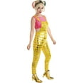 thumbnail image 2 of Harley Quinn Costume Overall Jumpsuit for Adults Women Halloween Party Costume Cosplay Outfit, Gold, Size M Medium, 2 of 5