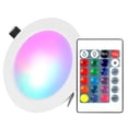 thumbnail image 1 of 12W LEDs Recessed Downlight with IR Remote Control 16 Color & 4 Flashing Modes Dimmable RGBW Color Changing Floodlight Ceiling Light, 1 of 7