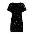 thumbnail image 5 of gakvbuo Summer Dresses For Women Plus Size Dress Casual Printed Tshirt Dresses Loose Short Sleeve Boho Beach Dress Crew Wedding Guest Dresses Sundresses Club Dresses, 5 of 8