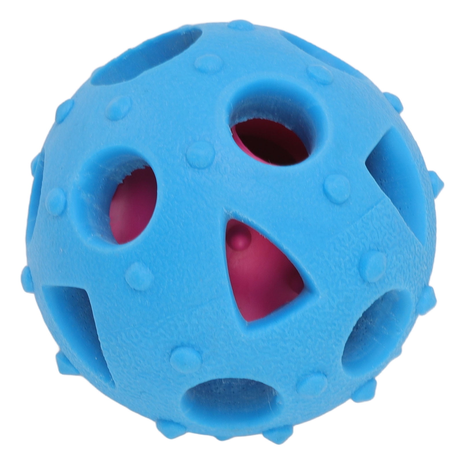 Dog Puzzle Chewing Ball Free Gum Massage Puppy Food Dispensing Toy Interactive Bite Resistant For Outdoor Blue X122 Dots Ball