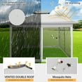 thumbnail image 6 of HOTEEL 12' x 12' Outdoor Pop-Up Gazebo Canopy with Mosquito Netting, 2-Tiered Vented Top, 3 Adjustable Heights for Backyard, Garden, Lawn,Light Grey, 6 of 13