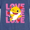 thumbnail image 2 of Baby Shark - Valentine Love Hearts - Toddler Girls Fitted Short Sleeve T-Shirt, 2 of 5