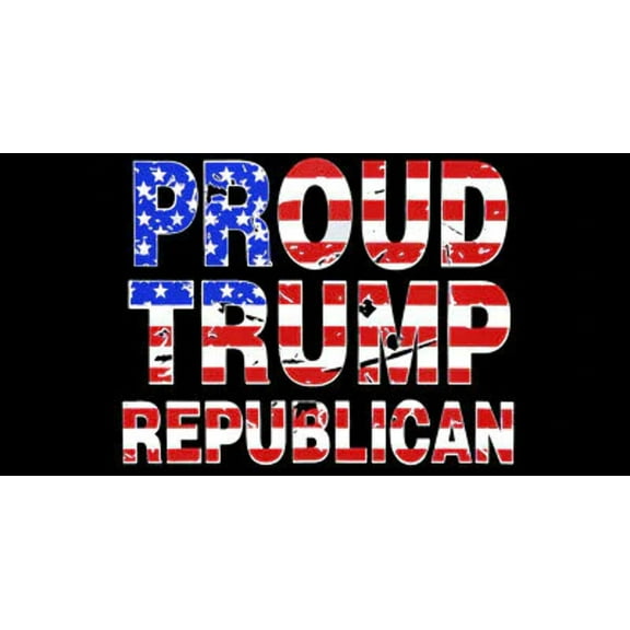 Proud Trump 2024 Republican Black USA Overlay Vinyl Decal Bumper Sticker