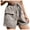 Gray, variant on Aayomet Womens Shorts Women's Drawstring Elastic Waist Casual Solid Comfy Linen Beach Shorts,Gray L