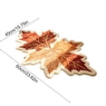 thumbnail image 3 of Double Maple Leaf Shaped Floor Rug,Tufted Autumn Harvest Floor Mat with White Plush Border,Irregular Leaf‑Shape Carpet for Entryway Bedroom Fall Season Home Decor,24"x16", 3 of 6