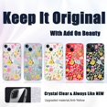 thumbnail image 2 of XUCP-Compatible avec Étui iPhone 14, Étui Florale Mignonne pour Femmes Filles, Dos Rigide Transparent, Design Fleurs Roses Colorées, Protection Antichoc Anti-Rayures 6.1 Pouces 2022 (Hapi-Jardin 14), 2 of 4