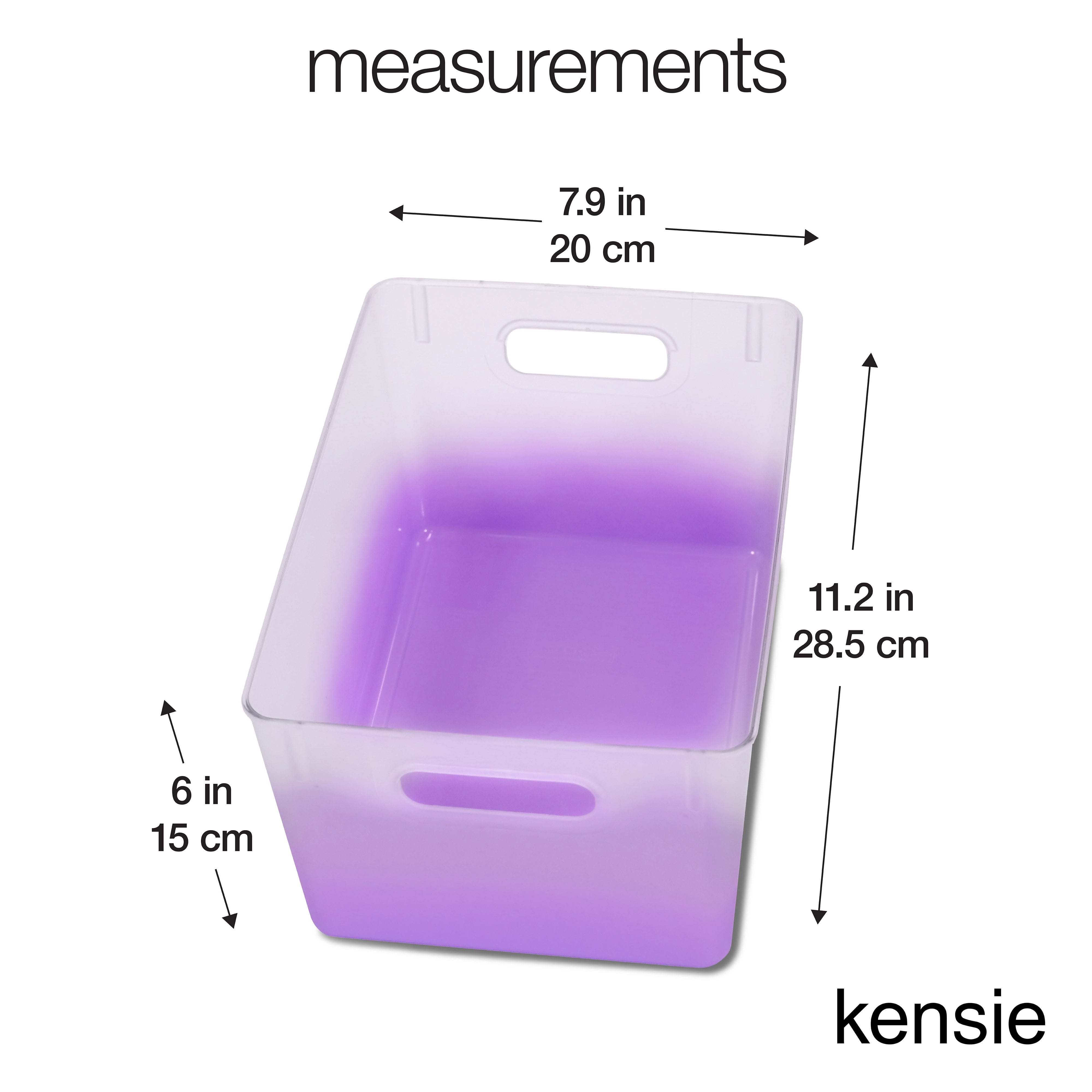 Kensie Closet Storage Bins with Handles, Stackable, 2-Pack, Frosted Lilac