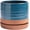 Aqua Blue & Terracotta Red, variant on 6 + 8 Inch Plant Pots, Ceramic Planter Pot with Drainage Hole & Saucer, Indoor/Outdoor Cylinder Round Planter Pot, Cream & Beige