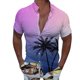 thumbnail image 1 of Camisas Para Hombre Manga Larga Hombres Casual Manga corta Primavera Verano Turndown Neck 3D Impreso Camisas Moda Top Blusa Camisas (Blue, XXL), 1 of 4