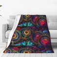thumbnail image 1 of Fotbe Mandala Colorful Manta de Franela Acolchonada con Estampado, Súper Suave y Esponjosa, Extra Grande para Sofá, Cama, Uso Todo el Año-60"x50", 1 of 7