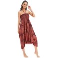 thumbnail image 4 of Combinaison Pantalon Bohème Harem pour Femmes 2 en 1 en Rayonne à Taille Smockée, 4 of 6