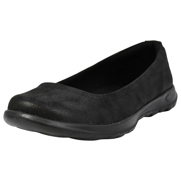 Zapatos de senderismo Skechers Go Walk Lite Gem para mujer, color negro, talla 35