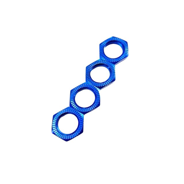 Ensemble de 4 Écrou de Roue Hexagonale 1:7 RC pour Véhicules RC 1:7 1:8 Accessoires de Remplacement Bleu