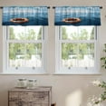 thumbnail image 2 of LALILO Kitchen Curtain Valance Blue Sea Sea Life Save Safety Rod Pocket Window Curtain 52"x 18" Set of 2, 2 of 5