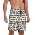 thumbnail image 2 of Logiee Train Print Men's Pajama Shorts with Drawstring & Pockets,Sleep Shorts for Men,Sleepwear Bottoms,Elastic Waistband Loungewear-Large, 2 of 6
