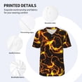 thumbnail image 3 of Hirioo Orange Lightning for Men's Baseball T-shirt Shirts Short Sleeve Casual Summer Button Stretch T Shirts,Size S-4XL-, 3 of 7