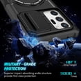 thumbnail image 6 of TECH CIRCLE Case for Samsung Galaxy S23 Ultra (6.8") - [Sliding Cover for Camera Protection] [Compatible with MagSafe] Shockproof Multifunctional Case with Hidden Kickstand/Phone Ring Holder,Black, 6 of 9