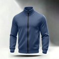 thumbnail image 5 of Frnrwgo Mens Sweatshirt Loose Fit Stand Collar Long Sleeve Solid Color Sports Casual Home Top, 5 of 10