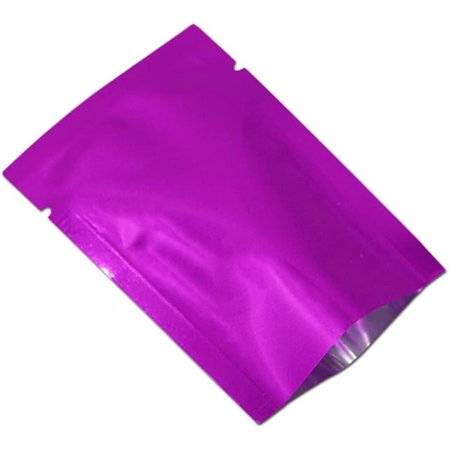 200 Pieces Open Top Aluminum Foil Coffee Package Pouch Storage Bags Heat Seal Mylar Vacuum Packing Bag (Purple, 2x2.8 inch)