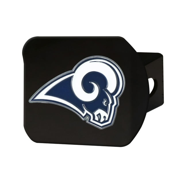 Tapis de Fan 22577 Couverture d'Attelage de Remorque pour Récepteur de 2 Pouces; Logo NFL Los Angeles Rams sur Noir; Chromé; Métal