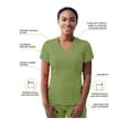thumbnail image 3 of Adar Pro Scrubs For Women - Modern V-Neck Scrub Top - P7002 - Spring Leaf - XS, 3 of 7