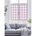 thumbnail image 4 of Non-Adhesive Static Cling Window Tint, Pink White Buffalo Check Window Privacy Film Frosted, Farmhouse Plaid Modern Geometric Insulated Windows Frosted Films for Living room, 35.4 x 78.7 Inches, 4 of 9