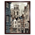 thumbnail image 1 of Shambles Street Cityscape with York Minster Towers Art Print Framed Poster Wall Decor 12x16 inch, 1 of 5