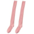 thumbnail image 2 of Opvise Womens Socks 1 Pair Japanese Style Thickened Coral Fleece Solid Color Thigh Stockings Autumn Winter Women Warm Over Knee Socks Pink, 2 of 8