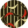 thumbnail image 1 of Ahgly Company Machine Washable Indoor Round Transitional Black Brown Area Rugs, 6' Round, 1 of 7