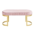 thumbnail image 7 of Morden Fort Upholstered Velvet Ottoman Bench Footrest for Entryway, Bedroom, Living Room 50" L with Metal Leg Blush Pink, 7 of 7
