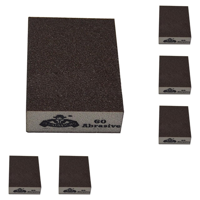 6 Pcs Sanding Sponge Block for Wood, 2 Grit Multi Purpose Sponge Sandpaper, Reusable Sanding Sponge for Furniture