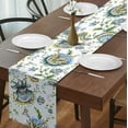 thumbnail image 4 of Table Runner for Dining Table, White Japanese Print Floral Table Linen - Home Decor, 4 of 7