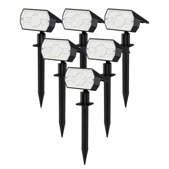 VOLIVO Solar Lights Outdoor Waterproof IP65, 56 LED Cold White 3 Modes Solar Spotlights, 6Pack Solar Landscape for Outside Garden Yard